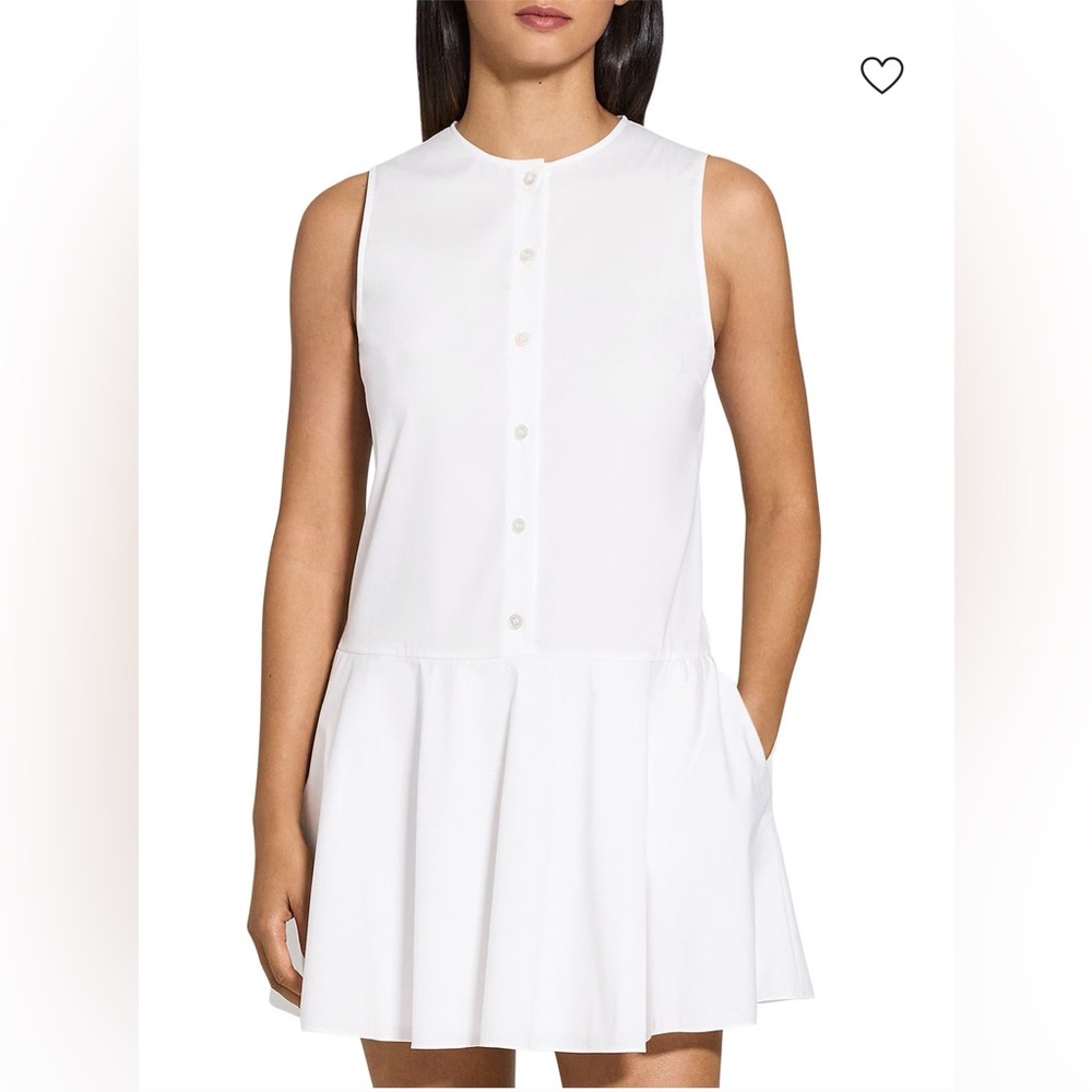 Theory Sleeveless White Mini Dress